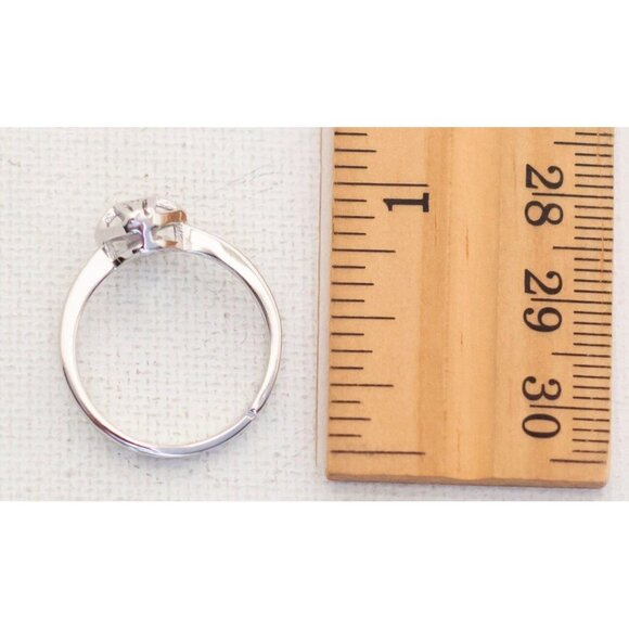 Vintage Diamond Prison Sterling Silver Adjustable Ring Size 7 1/2 - T13 - Picture 4 of 4